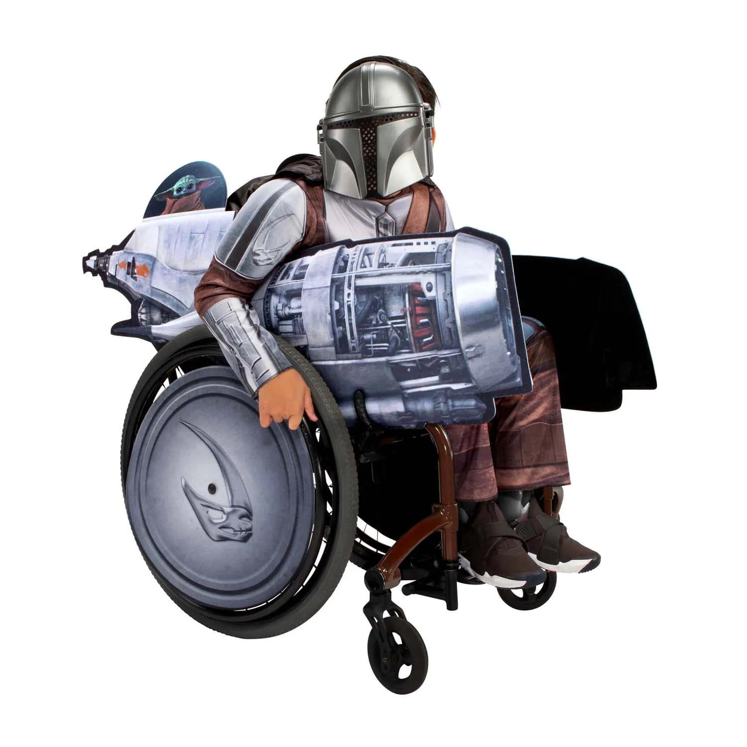 Star Wars Light Up Mandalorian Ship & Grogu Wheelchair Cover