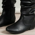 thumbnail image 6 of HAOTAGS Womens Mid Claf Boots, Spring Fall Low Heel Casual Dressy Shoes Black 7.5, 6 of 9
