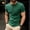 Green, variant on Men Short Sleeve 100% Cotton Henley T-Shirt Casual Solid Color Button-up Shirt Tee Tops Blue