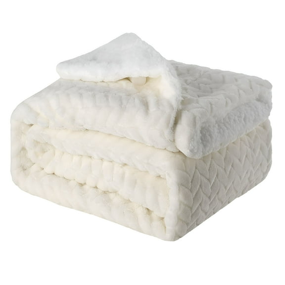 AUQ Sherpa Wool Blanket,Double-Sided Super Soft Plush Blanket