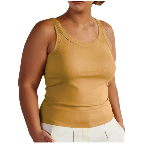 BUIGTTKLOP Plus Size Tank Top with Built in Bra for Women Sleeveless Athletic Tank Tops Racerback Yoga Shirt Undershirt Sleepwear