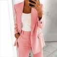 thumbnail image 4 of Arnsht (S-5XL) Plus Size Women Blazer Oversized Long Sleeve Solid Color Lapel Button Business Casual Office Suit Jacket Pink XXXXXL, 4 of 8