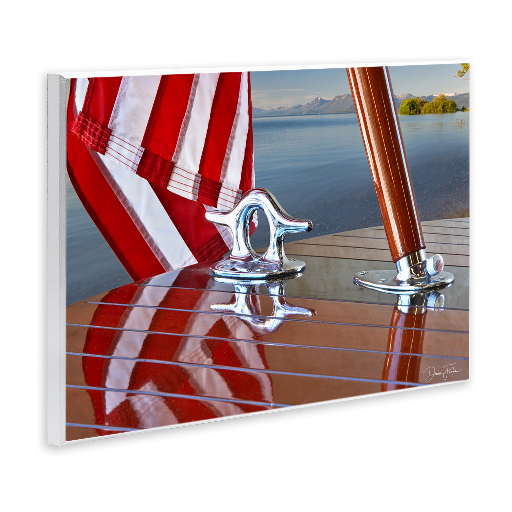 Stupell Industries Flag On Boat Hull Transportation Photography Unframed Art Print Wall Art, 19 x 13