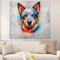 thumbnail image 2 of Watercolor Drip Australian Cattle Dog Pop Art Colorful Portrait Artwork Tapestry Heeler Lover Gifts Wall Hanging Backdrop Home Decor - 01009, 2 of 5