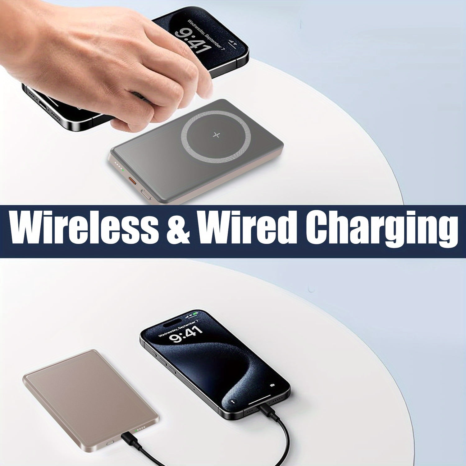 19.25W PD Charging Power Bank 5000Mah - Compact Wireless Charger, Magnetic Charging Pack, USB Type-C, Rechargeable Lithium Polymer Battery for Mobile Devices