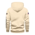 thumbnail image 4 of Men's Loose Fit Print Hooded Sweatshirt, USA UNITED STATES Flag Graphic Oversized Casual Fleece Pullover,Khaki,L, 4 of 4
