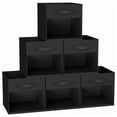 thumbnail image 6 of DIMJ Closet Organizers Boxs， Fabric Storage Cubes,Collapsible Cube Fabric Storage Bins (12" x 12"), 6 Pack, Black, 6 of 8