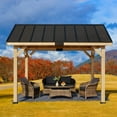 thumbnail image 3 of Erommy  Hardtop Asphalt Roof Spruce Wood Gazebo 11 x 12 ft, 3 of 5