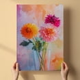 thumbnail image 3 of Dahlia Flower Canvas Wall Art 8x12 inches - Rustic Floral Dahlia Flower Canvas Wall Decor Antique Botanical Artwork, 3 of 5