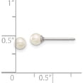thumbnail image 4 of Stainless Steel Inverness 4Mm Glass Pearl Post Earrings (Width 4) (Length 4) - Jbsp, 4 of 5