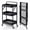Black, variant on 3 Tier Foldable Rolling Cart with Wheels, Portable Metal No Assembly Organizer, Collapsible Standing Utility Storage Rack for Kitchen Pantry Office, Black