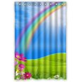 thumbnail image 1 of Cortina de Ducha ABPHQTO Hermoso Puente Arco Iris Entre el Cielo Azul y La Hierba Verde Impermeable 150x180 cm, 1 of 2
