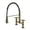 Antique Brass, variant on Gourmetier GS1270AX Heritage Double-Handle Deck-Mount Pre-Rinse Bridge Kitchen Faucet, Matte Black
