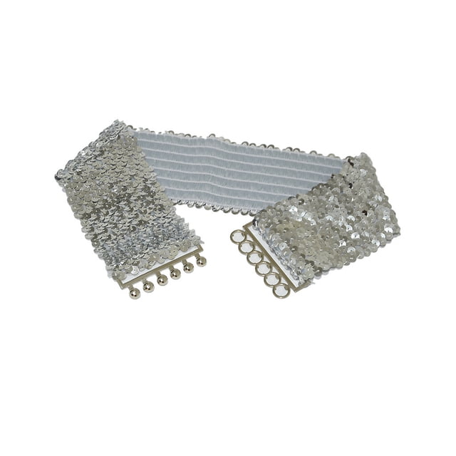 Sonducket Lentejuelas brillantes cinturón de cintura cinturones brillantes vestido Correa estirable pretina decoración de ropa vestidor para fiesta Ropa, zapatos y accesorios Miscelánea Plata Sonducket AP013219-04