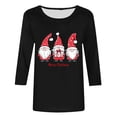 thumbnail image 5 of qelini Womens 3/4 Sleeve T Shirts Dwarf Print Pullover Basic Tee Crewneck Lightweight Tunic Casual Holiday Blouses, 5 of 5