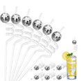 thumbnail image 1 of Disco Plata Paja Disco Fiesta Decoraciones 70s Disco Paja Decoración Espejo Disco Bola Pajitas Plata Disco Bola Agitadores Cóctel Plástico Stir Sticks Mini, 1 of 5