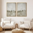 thumbnail image 2 of IDEA4WALL Framed Canvas Print Wall Art Set Pastel Misty Pines Serene Forest Landscape Digital Art Abstract Nature Retro Art Modern Wall Decor Minimal Zen Artwork for Home Decor - Natural 16"x24"x2, 2 of 5