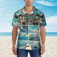 thumbnail image 2 of Fuzoiu Comic Airplane Cockpit Illustration Print Hawaiian Shirt for Men, Summer Beach Casual Short Sleeve Button Down Shirts, Men’s Beach Summer Shirts with Pocket,Small, 2 of 7