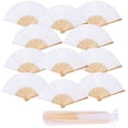thumbnail image 1 of Abanico de boda ZHAOCHENG 12 piezas blanco abanico Plegable de madera papel japonés bolsillo Plegable Regalos de damas de honor decoración de fiesta de boda, 1 of 5