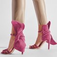 thumbnail image 5 of FSJ Women Open Toe Crisscross Strap Bowknot Sandals Thin Buckled Ankle Strap Stiletto High Heels Elegant Prom Party Shoes Size 8 Pink, 5 of 5