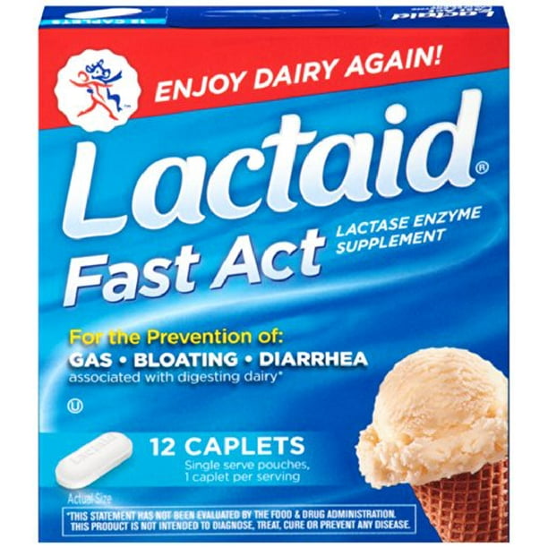4 Pack Lactaid Fast Act Lactase Enzyme Supplement 12 Caplets Each