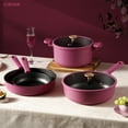 thumbnail image 6 of Carote Nonstick Cookware Set 17-Piece,Kitchen Pots and Pans Set,Stay-Cool Handles,Induction Compatible,Cookware Set for RV and Camping,Rose Pink, 6 of 8