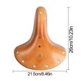 thumbnail image 3 of Bike Seat Retro Cowhide Saddle Comfortable Durable Cycle Saddle Bike Brown without Rope, 3 of 8