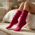 thumbnail image 5 of Women’s Cotton Slouch Socks 3 Pairs, Knee High Scrunch Boot Socks, Extra Long All Season Comfort, Made in USA (3 Pairs Fuchsia), 5 of 15