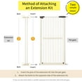 thumbnail image 4 of Lumizone Extra Tall Pet Gate Extension kit 55.12" High Pressure Mounted 4.13" Wide 1.37" Gap (4.13", Cream White), 4 of 5