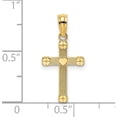 thumbnail image 3 of 14K Yellow Gold Textured With Center Heart Small Cross Charm (14.8 X 10) Made In United States k8333, 3 of 5