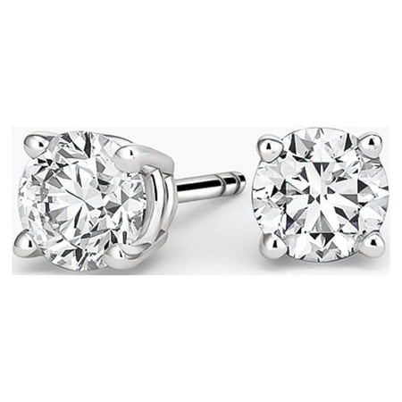 Paris Jewelry 14k White Gold 0.25 Ct Round Created Diamond Stud Earrings Unisex plated by Paris Jewelry