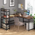 thumbnail image 3 of Tribesigns 59 Inch L Shaped Computer Desk with 4-Tier Storage Shelves, Corner Desk for Home Office, 3 of 5