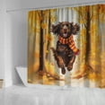 thumbnail image 4 of Welcome Fall Boykin Spaniel Strolling Through the Autumn Maple Forest Shower Curtain Dog Lover Waterproof Bathroom Bathtub Curtain - 12012, 4 of 5