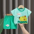thumbnail image 3 of Ccpelsie Kids Little Boys' Clothing Sets Casual Short Sleeve T-shirt and Short Sets Toddler Boys Summer Clothes 2pcs(Light Green,12-18 Months), 3 of 3