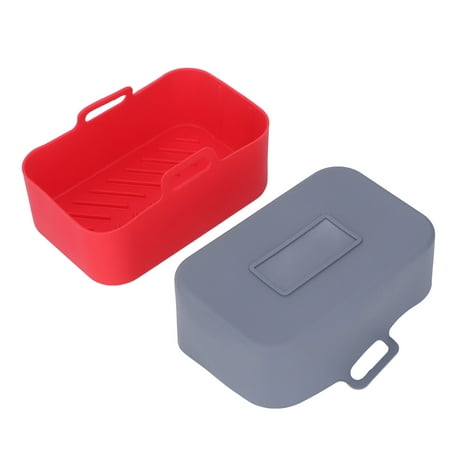 

Fryers Silicone Pot Safe Reusable Rectangle Fryer Basket For Home Kitchen Red And Gray