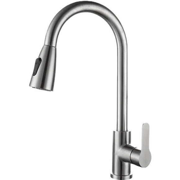 Grifo de tirada con modos de rociado para giro de 360° mezclador de agua caliente y fría.