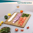 thumbnail image 3 of JoanKaren 24" x 18" Extra Large Bamboo Cutting Board,Reversible Butcher Block With Deep Juice Grooves & Handle, 3 of 5