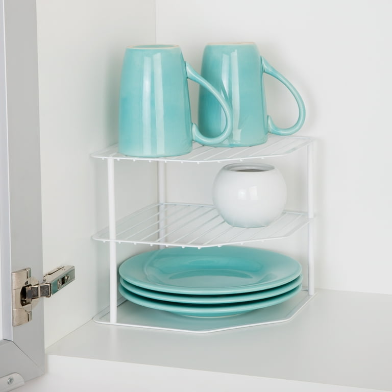 Kitchen Details Iron Corner Shelf Organizer in Grey 