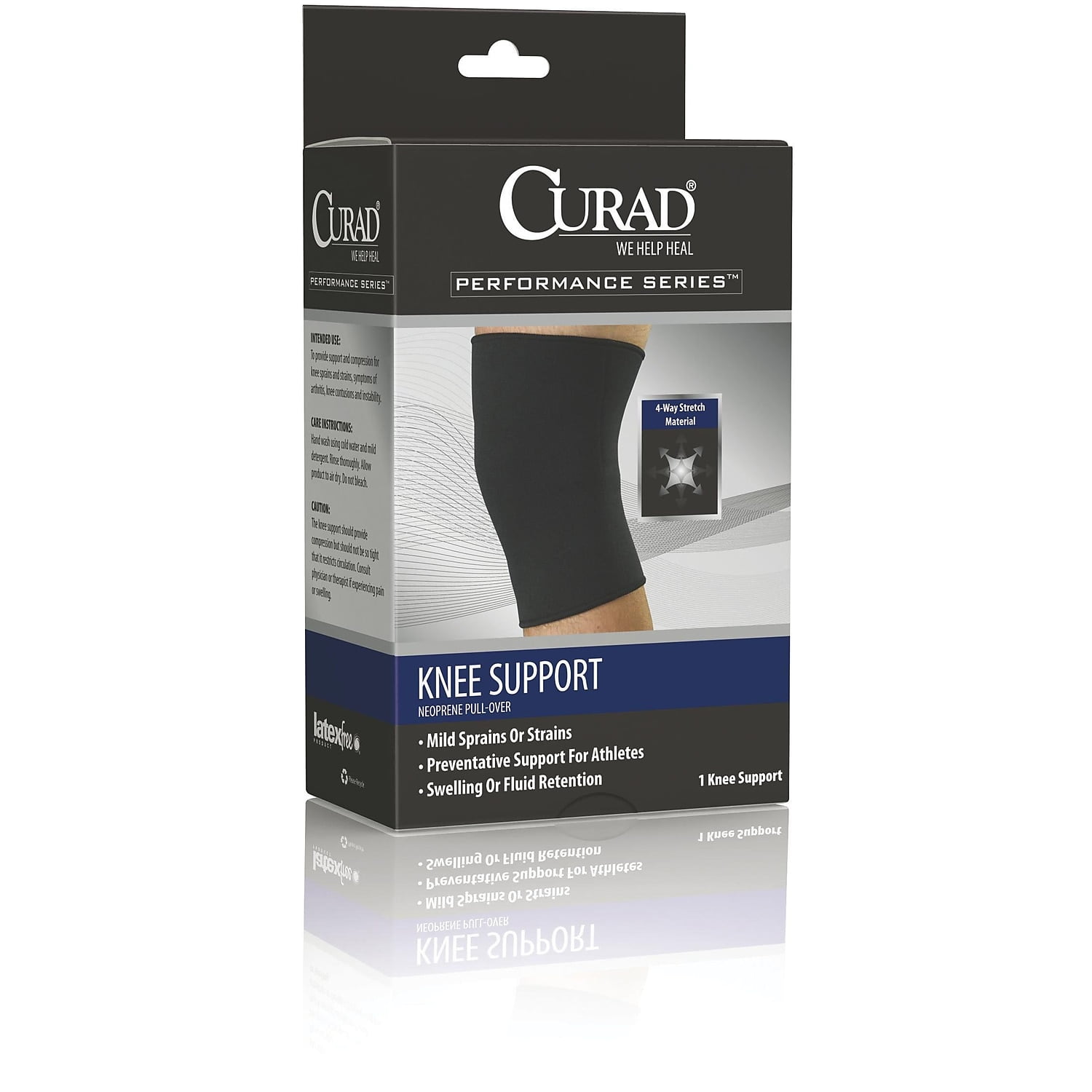 Medline CURAD Open-Patella Knee Supports,Black,Medium ORT23200MDH