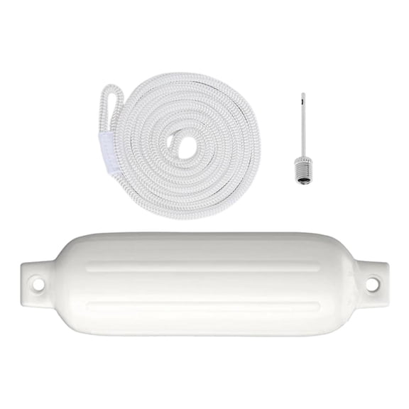 Boats s, Inflatable Boat Marine Sun Protection Water Resistant 6"x20" Mooring Buoy Marine Docking for Pontoon Boat, Sailboats, Row Boats White Rope White