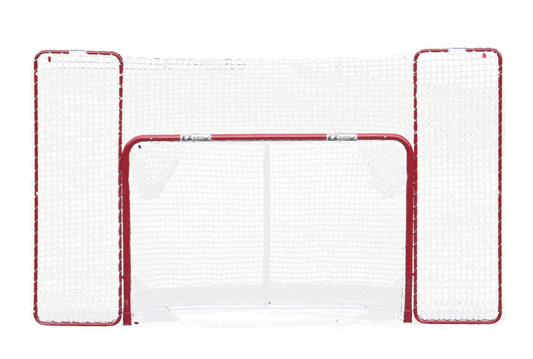 EZGoal 10' x 6' Steel Folding Hockey Goal with Backstop & Targets 