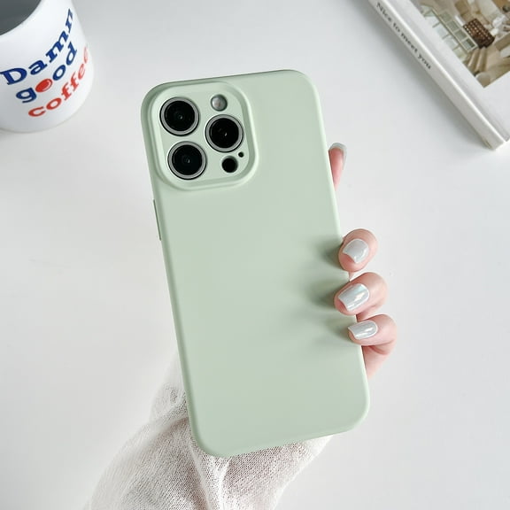 Shockproof Case for iPhone 16 Pro Max Silicone Phone Case, Full Body Camera Lens Protective Phone Cover, Anti-Scratch Soft Microfiber Lining Slim Thin Skinny iPhone 16 Pro Max Case - Grassgreen