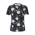 thumbnail image 5 of Wukai Lilies Flowers Print Men's Short-Sleeved Mesh T-Shirt,Quick-Dry Short Sleeve Workout T-Shirt-X-Small, 5 of 8