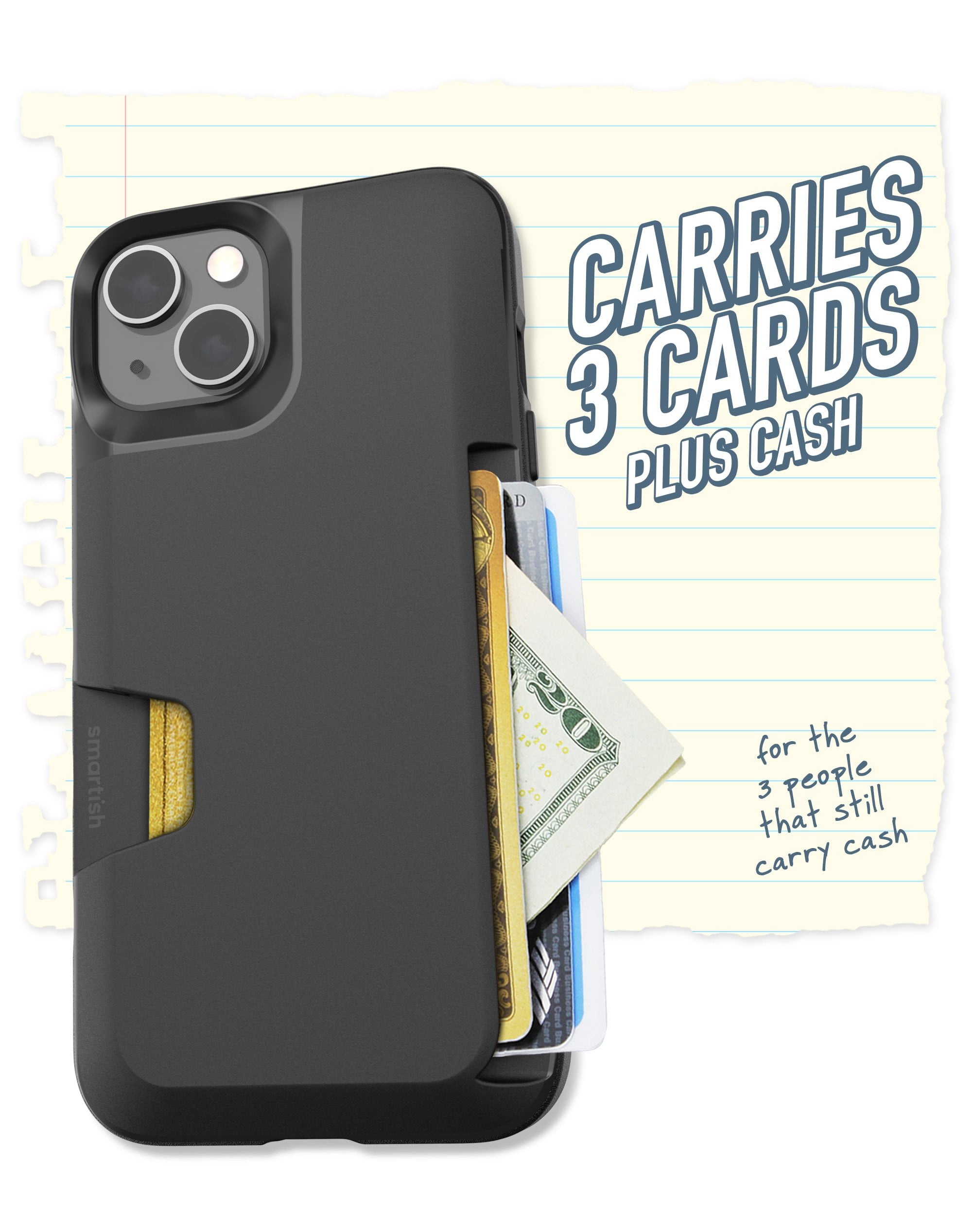 Smartish iPhone 13 Wallet Case - Wallet Slayer Vol. 1 [Slim + Protective] Credit Card Holder - Black Tie Affair