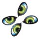 thumbnail image 1 of Auto Car Stickers Cat Eye Shape Reflective Stereo Car Sticker Waterproof Sun-Proof 2Set, 1 of 3
