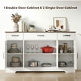 thumbnail image 4 of HOMCOM Sideboard Buffet Cabinet, 55" Farmhouse Kitchen Cabinet, White, 4 of 10