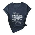 thumbnail image 5 of Bovemsi Funny Shirt Women Please Don'T Be Rude To Me Graphic V Neck T Shirt Sarcastic Short Sleeve Tee Humor Mom Summer Tops, Blue Women's Summer Short Sleeve T-Shirts, M, 5 of 8