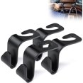 thumbnail image 1 of Car Seat Headrest Hook S Type Car Rear Seat Storage Bag Hook (Black) 4 Pieces, 1 of 5