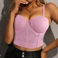 thumbnail image 2 of Draw String Top Tube Top Shirt Open Back Bra Solid Small Sling Detachable Shoulder Strap Bridesmaid Dancer Body Shaping Chest Wrapping, 2 of 6