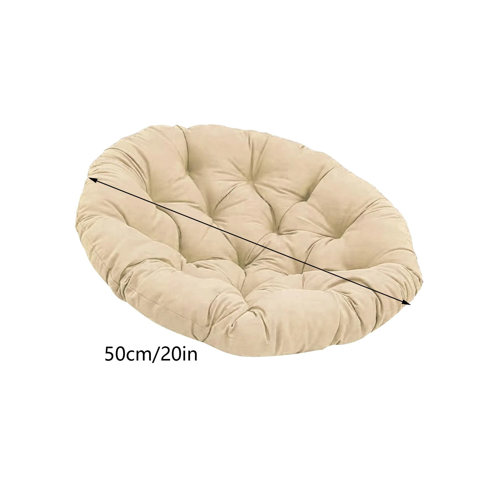 Outdoor Rocking Chair Cushion Round 20 Inch - Khaki Patio Swing Pillow for Garden, Hanging Basket, Porch & Nursery Cradle Seat Pad (1-Pack, 50x50cm)